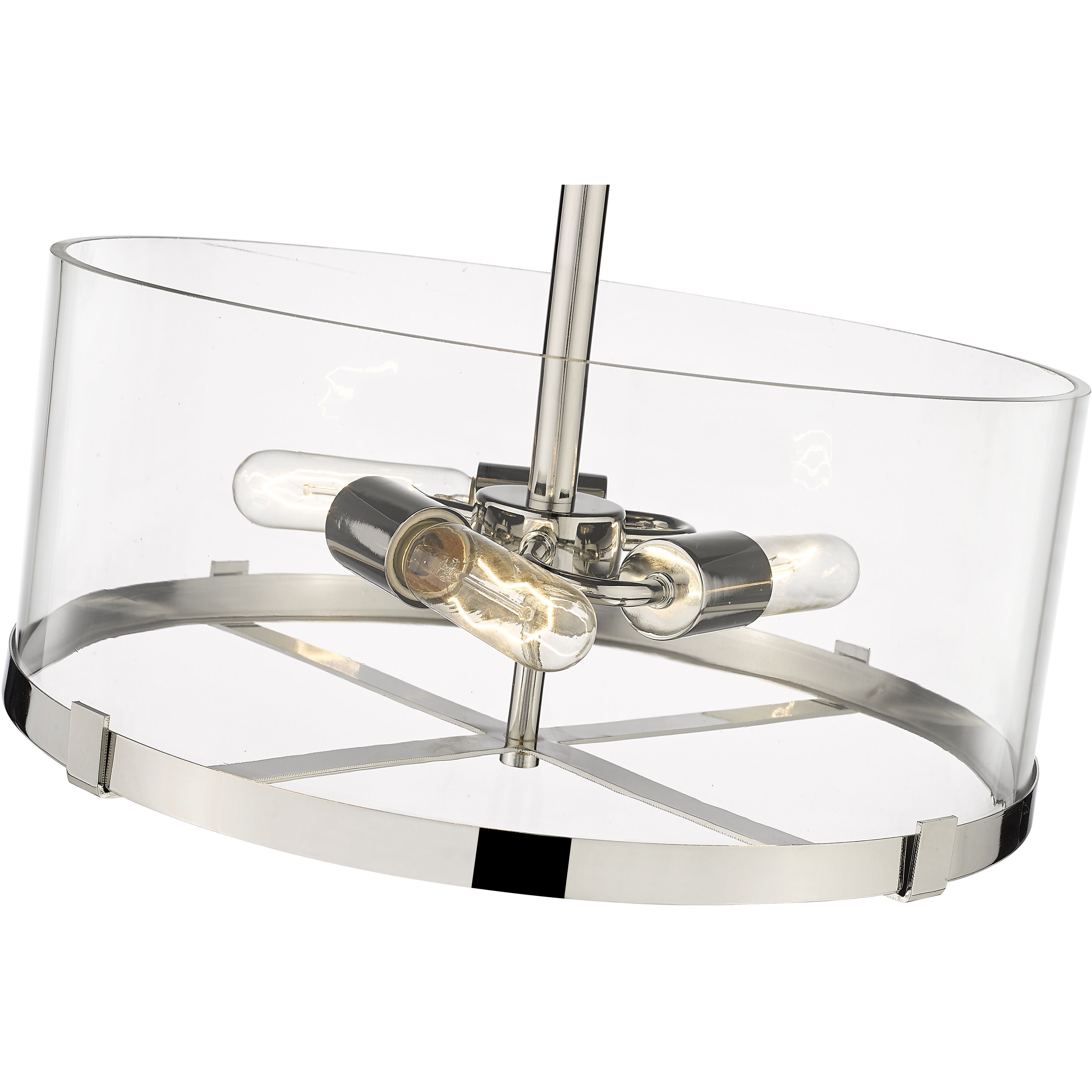 Callista 3 Light 16.5 inch Polished Nickel Semi Flush Mount Ceiling Light