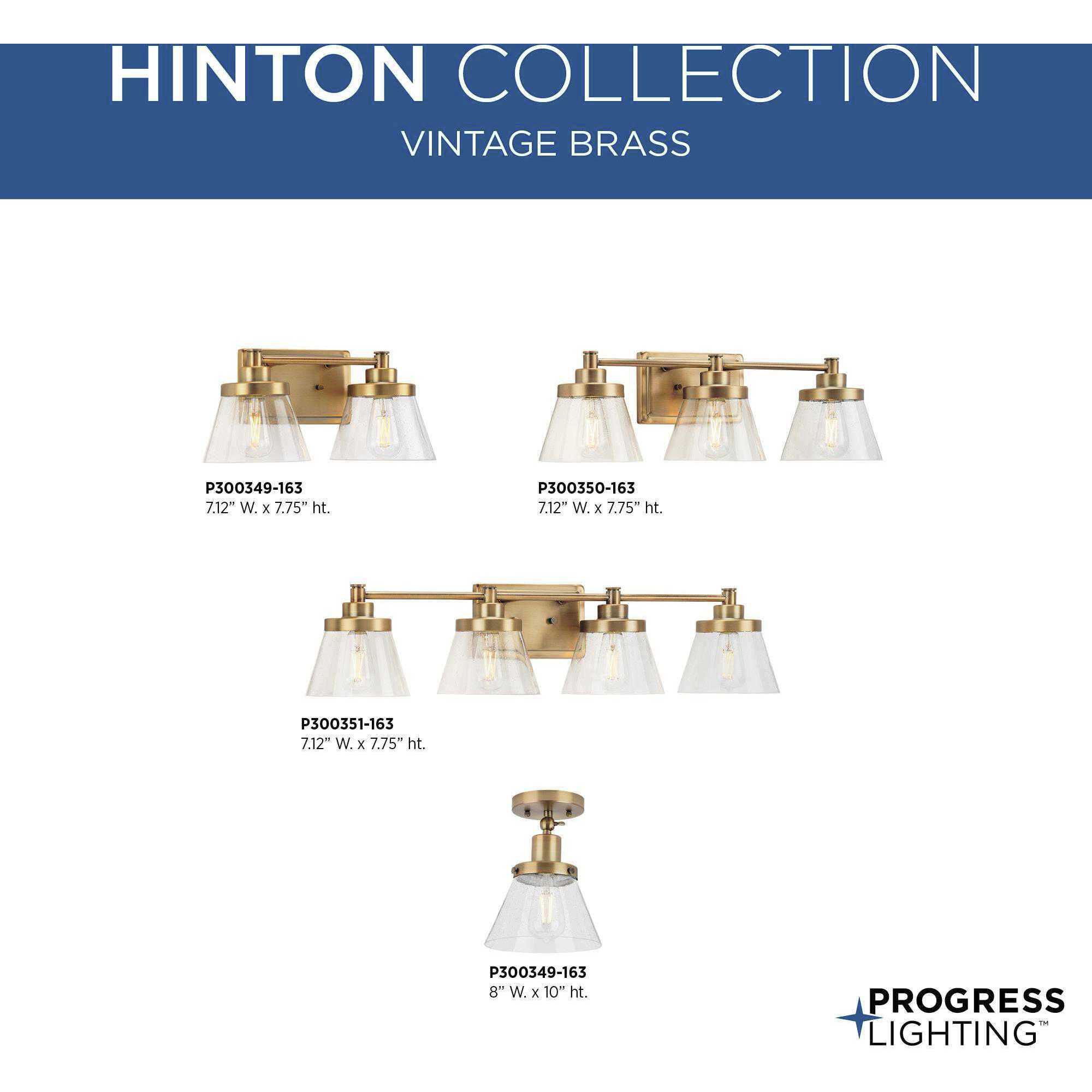 Hinton 1 Light 8 inch Vintage Brass Flush Mount Ceiling Light