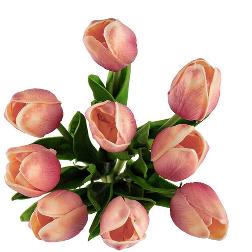 Faux Tulip Cerise/Green Flowers
