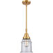Franklin Restoration Canton 1 Light 7 inch Satin Gold Mini Pendant Ceiling Light in Seedy Glass