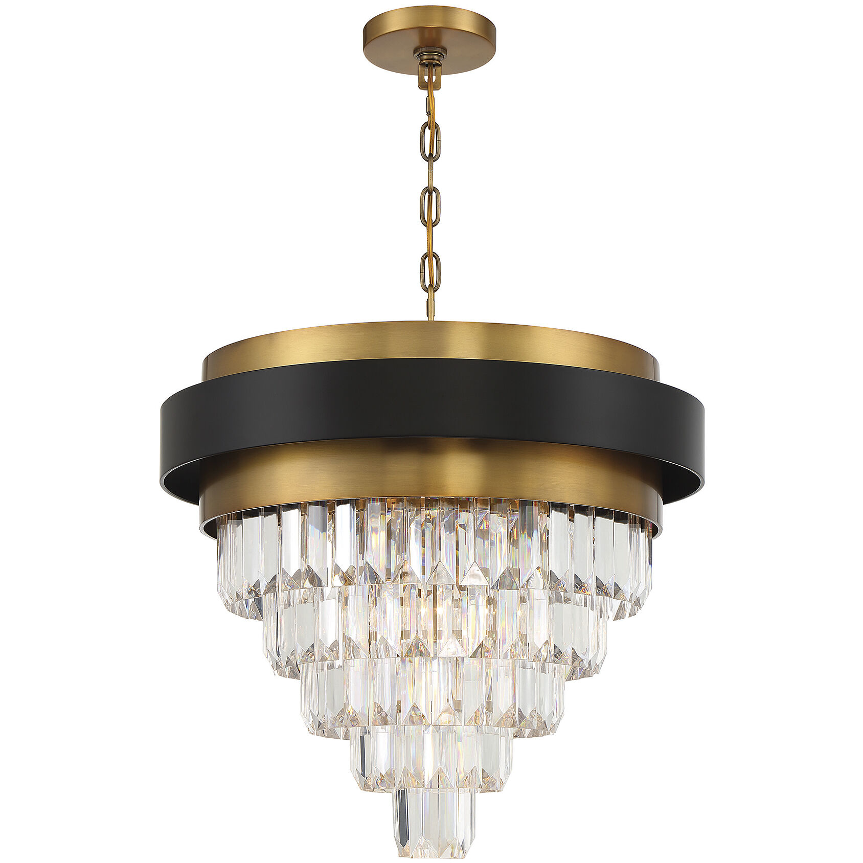 Marquise 4 Light 24 inch Black with Warm Brass Accents Chandelier Ceiling Light