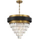 Marquise 4 Light 24 inch Matte Black with Warm Brass Accents Chandelier Ceiling Light