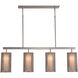 Uptown Mesh 4 Light 43.3 inch Graphite Linear Pendant Ceiling Light in E26 Incandescent, Frosted
