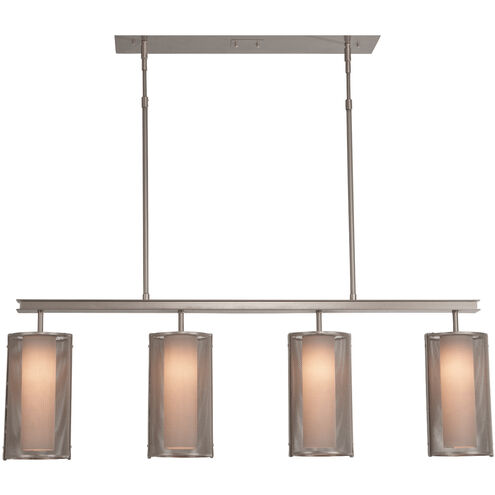 Uptown Mesh 4 Light 43.3 inch Graphite Linear Pendant Ceiling Light in E26 Incandescent, Frosted
