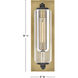 Lourde 1 Light 18 inch Heritage Brass with Black Outdoor Wall Mount
