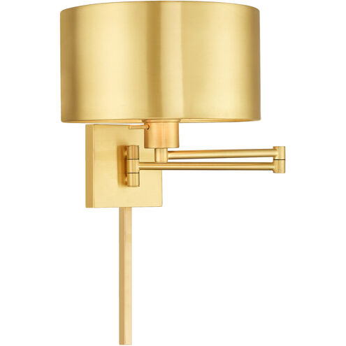 Allison 24 inch 100.00 watt Satin Brass Swing Arm Wall Lamp Wall Light