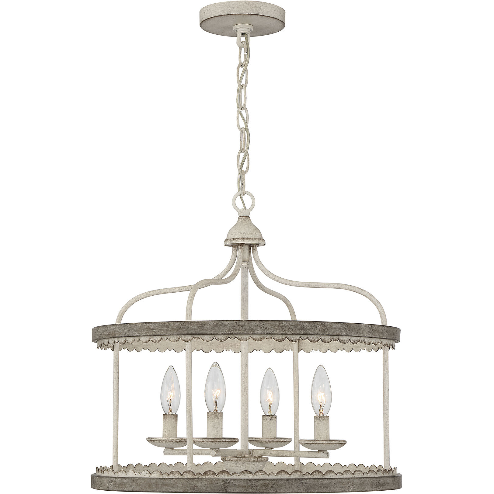 Meridian M70110SIL Shabby Chic 4 Light 18 inch Silo Pendant