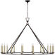 Chapman & Myers Darlana6 LED 61.25 inch Aged Iron Single Ring Chandelier Ceiling Light, Oversized