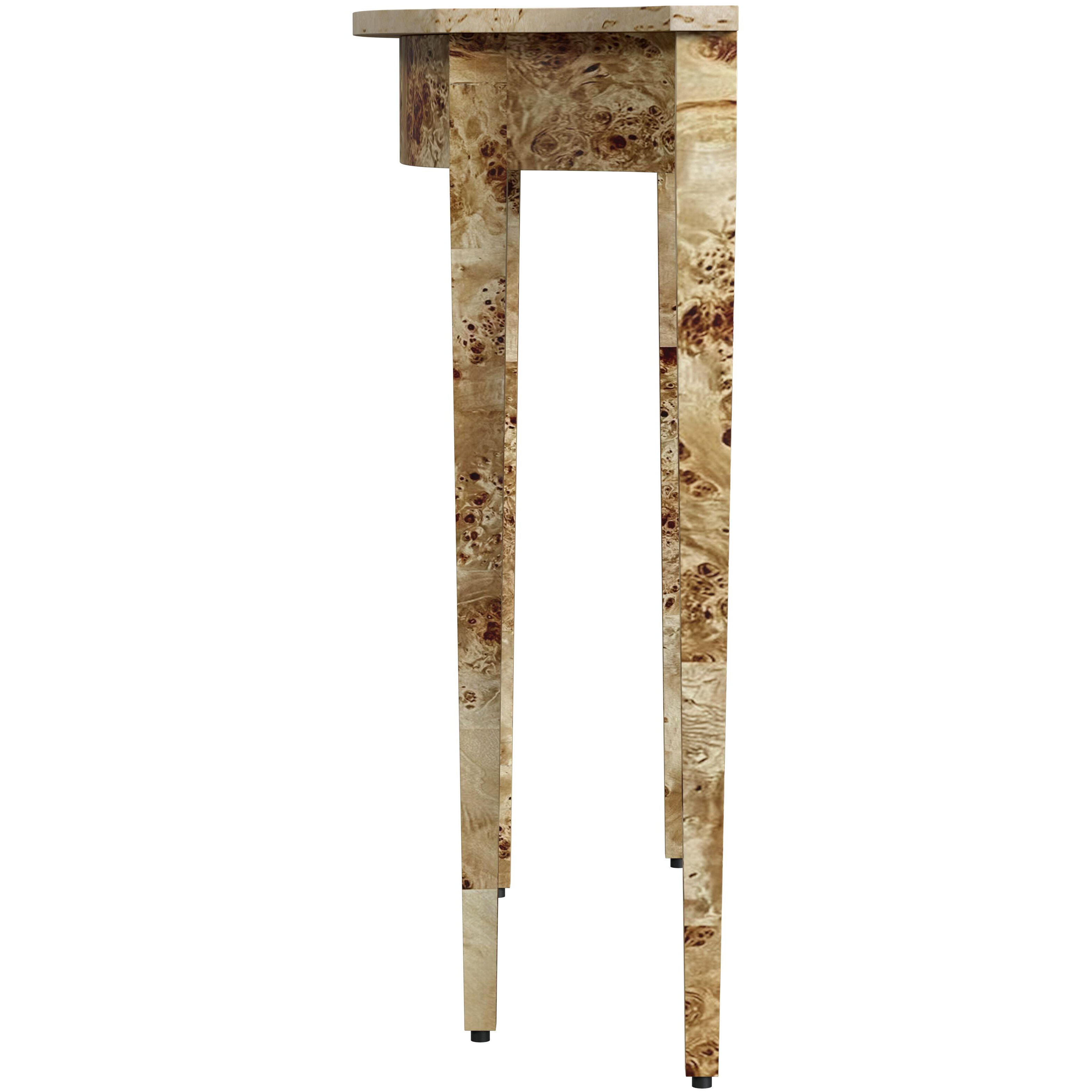 Chester Light Burl 36" Console Table in Light Brown
