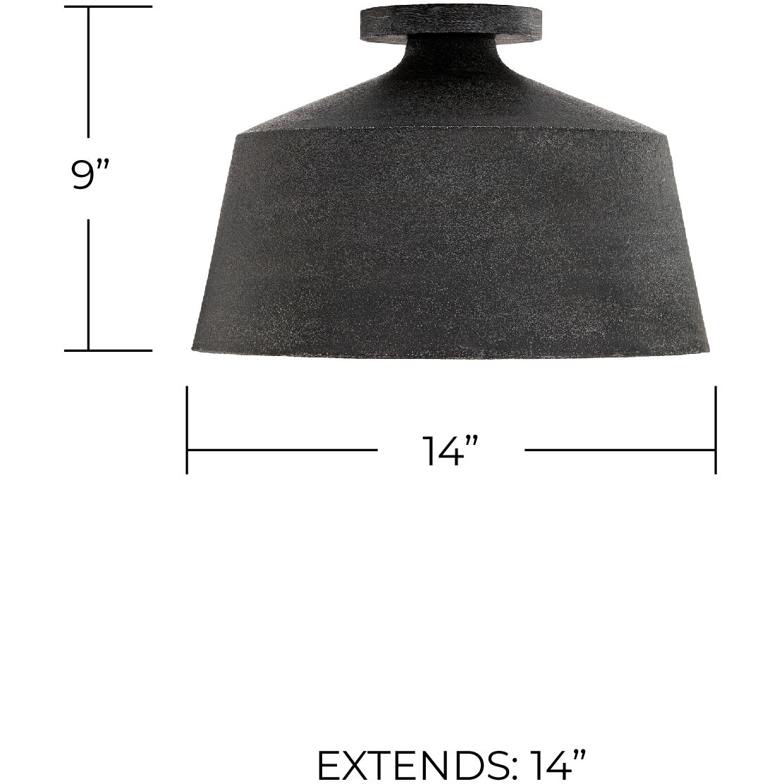 Quarry 1 Light 14 inch Quarry Semi-Flush Ceiling Light