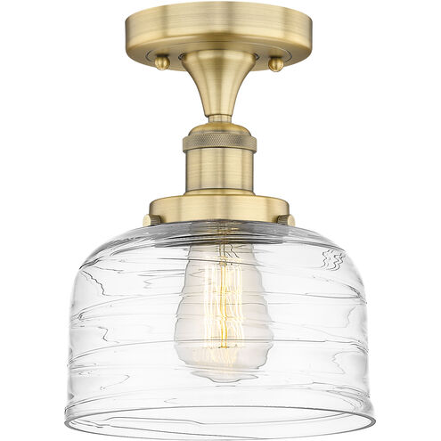Bell 1 Light 7.75 inch Brushed Brass Semi-Flush Mount Ceiling Light