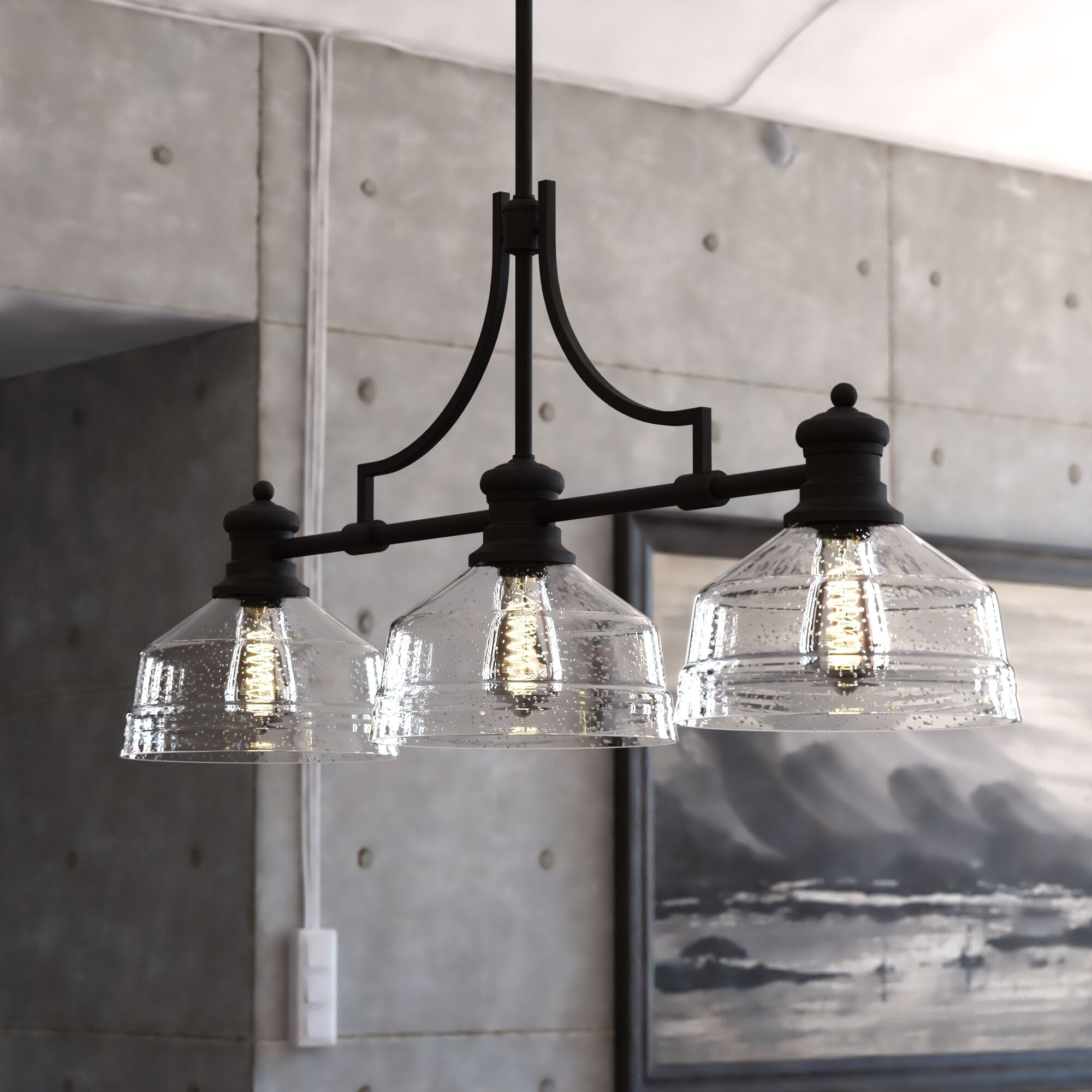 Beloit LED 36.5 inch Matte Black Linear Chandelier Ceiling Light