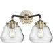 Nouveau Fulton 2 Light 15 inch Oil Rubbed Bronze Bath Vanity Light Wall Light in Clear Glass, Nouveau