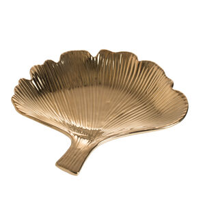 Ginko Leaf Polished Gold Decorative Plate