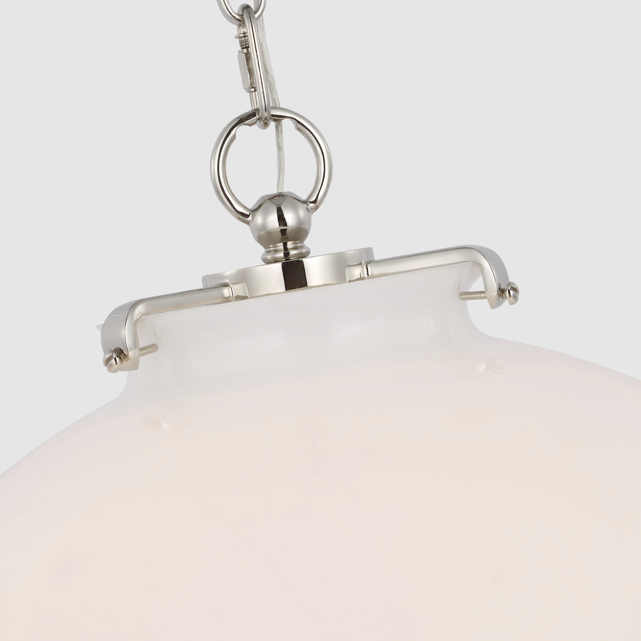 Thomas O'Brien Katie LED 16 inch Polished Nickel Globe Pendant Ceiling Light in White Glass, Large