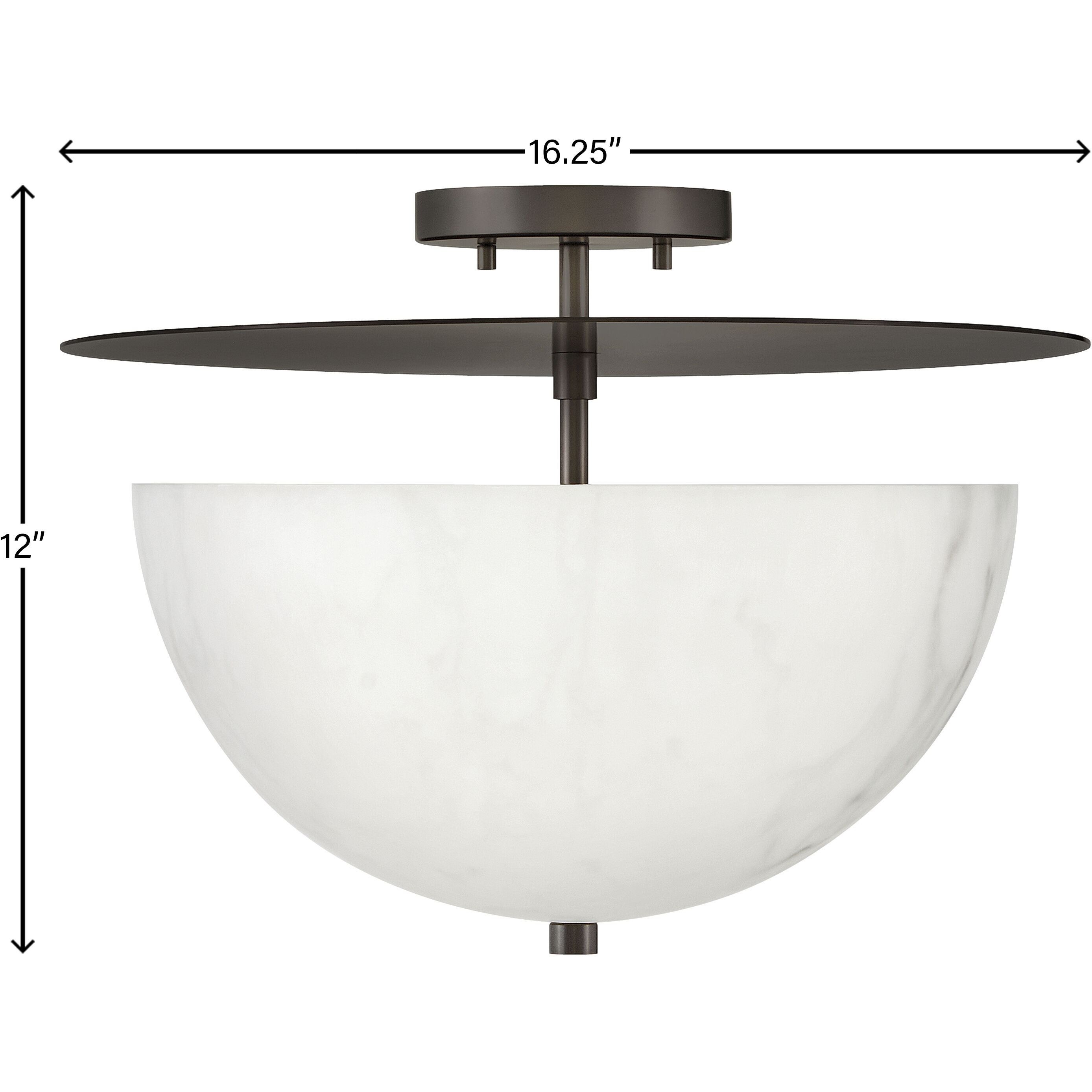 Inez LED 16.25 inch Black Oxide Foyer Light Ceiling Light, Semi-Flush Mount