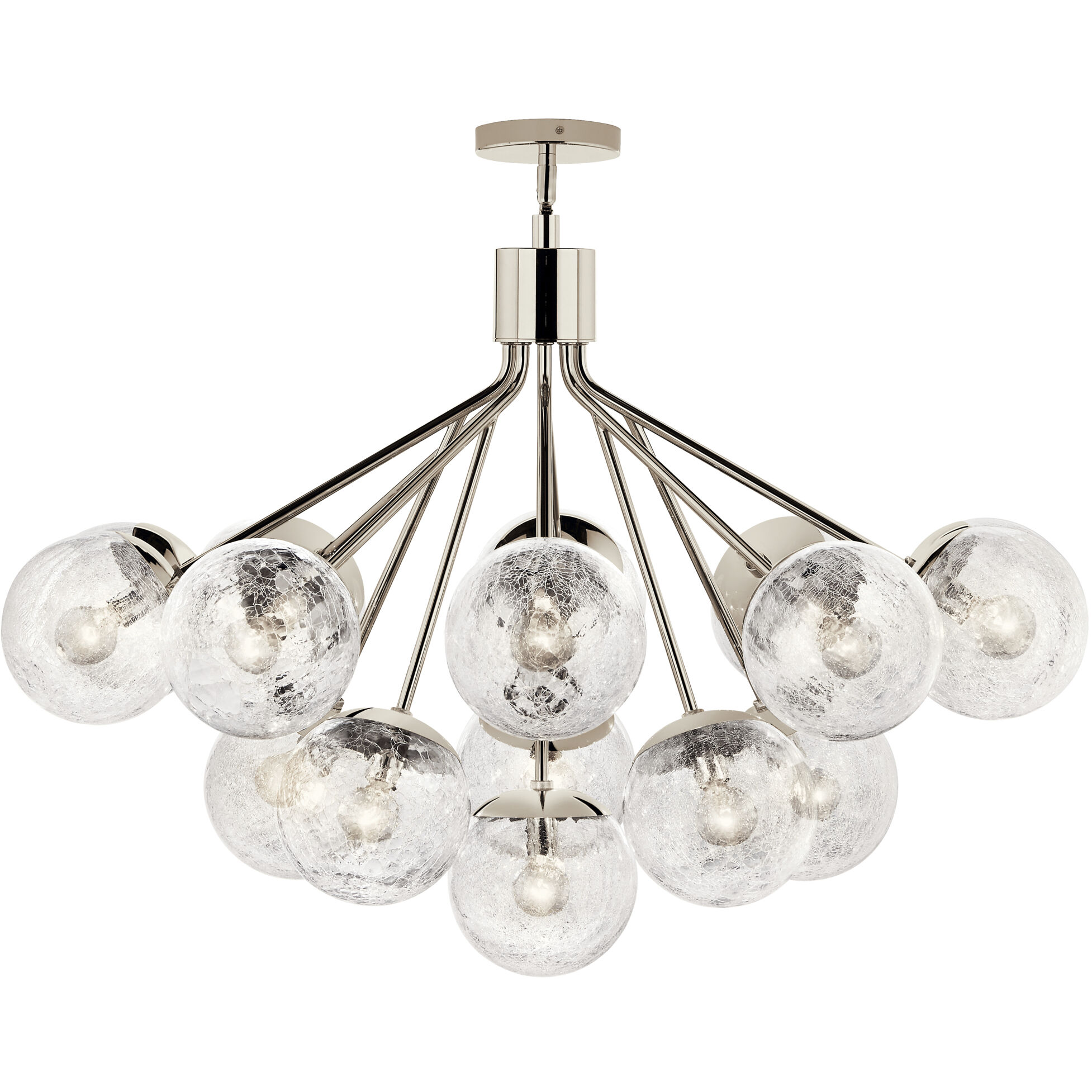 Silvarious 16 Light Polished Nickel Chandelier/Semi Flush Ceiling Light