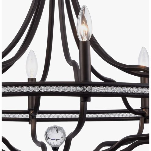 Tuscan 8 Light 32 inch Dark Bronze Chandelier Ceiling Light, Converts to Semi Flush