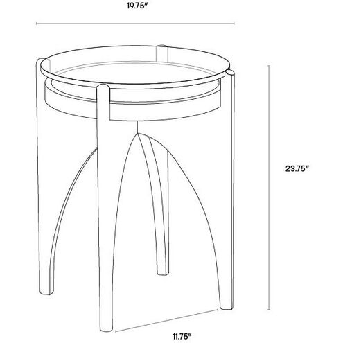 Adora 23.75 X 19.75 inch Clear / Black End Table