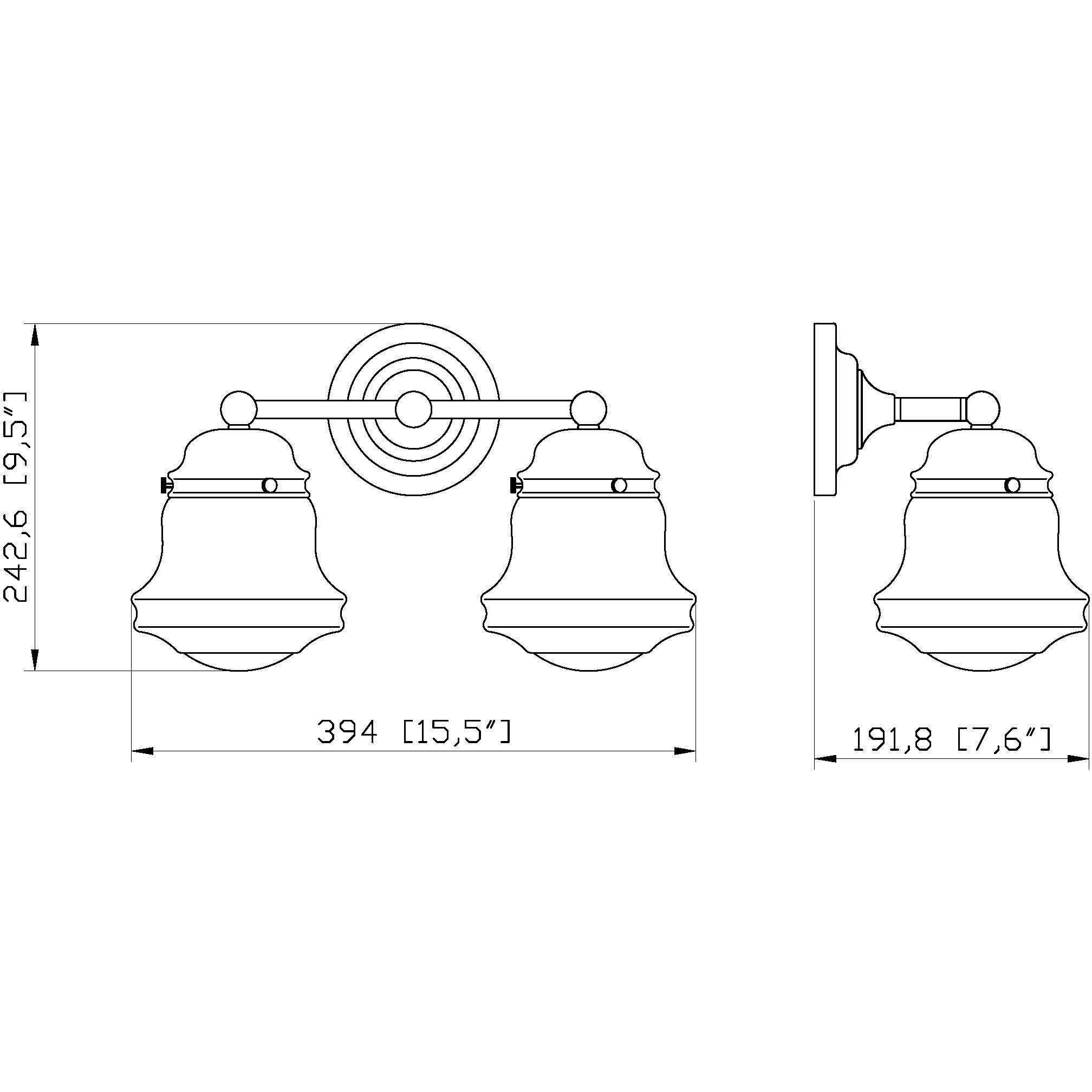 Vaughn 2 Light 15.5 inch Brushed Nickel Vanity Wall Light
