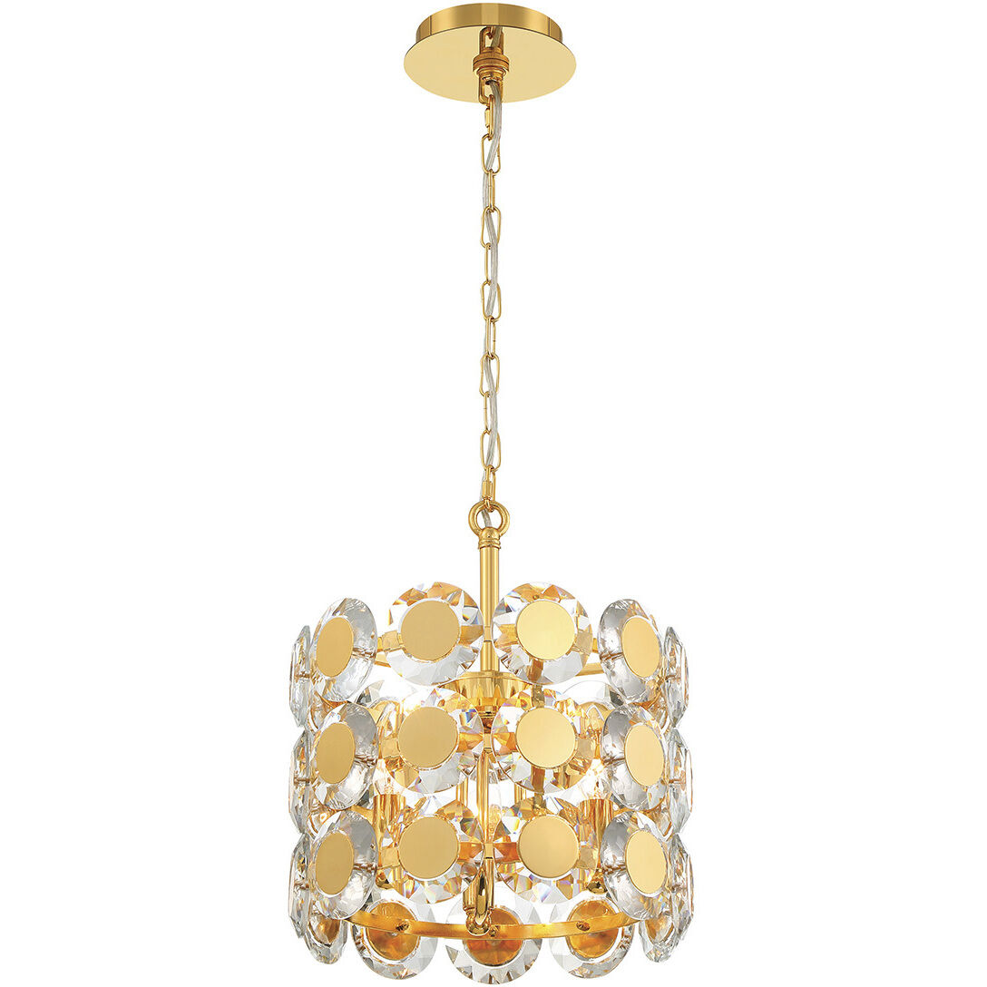 Perrene 3 Light 12 inch Gold Chandelier Ceiling Light