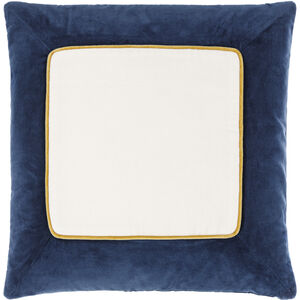 Squared 18 X 18 inch Off-White/Marine Blue/Orange Accent Pillow