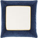 Squared 18 X 18 inch Off-White/Marine Blue/Orange Accent Pillow