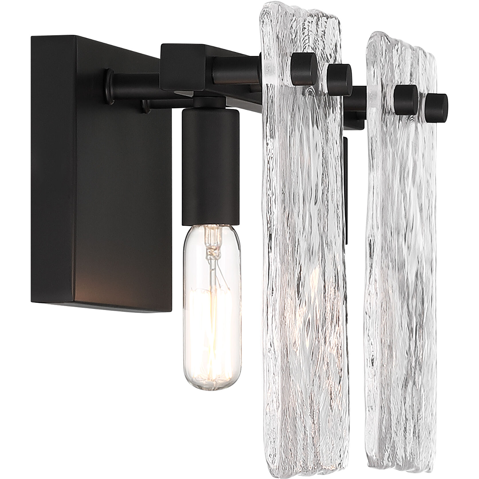 Genry 2 Light 15.25 inch Black Bathroom Vanity Light Wall Light