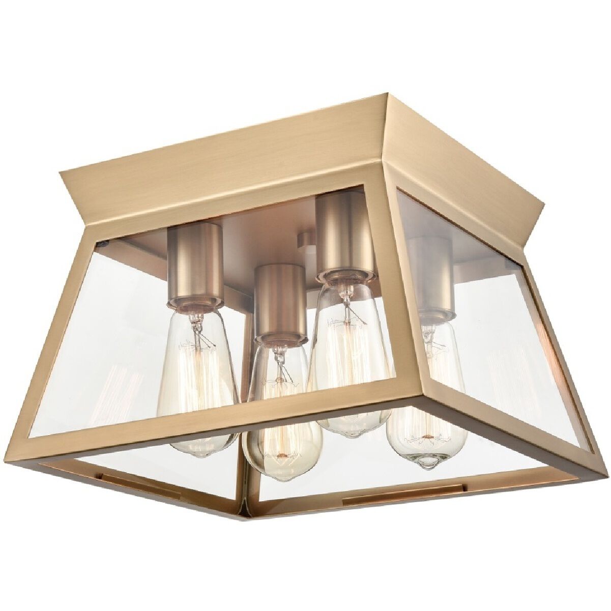 Lucian LED 12 inch Brushed Brass Flush Mount Ceiling Light