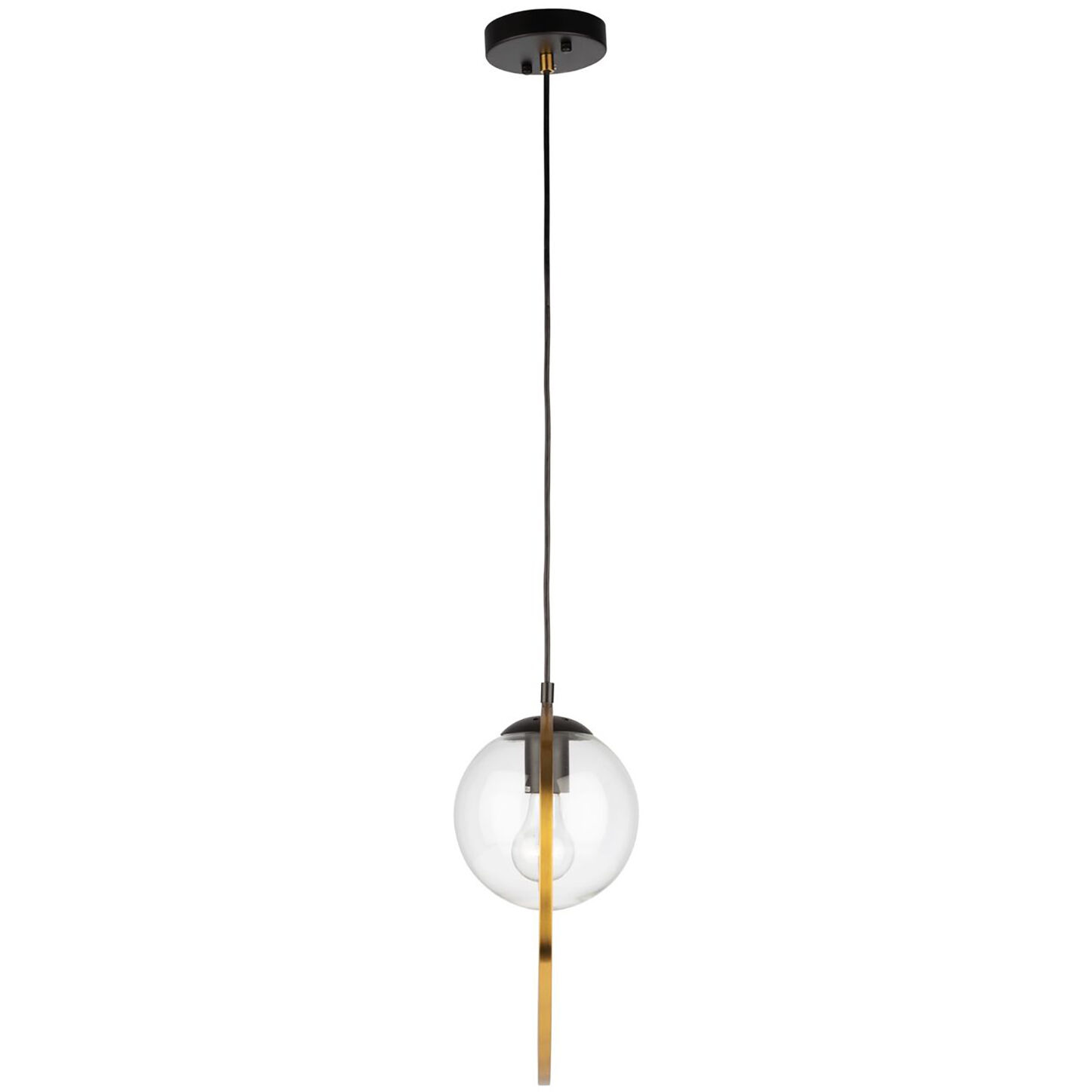 Lugano LED 14 inch Black and Vintage Brass Pendant Ceiling Light