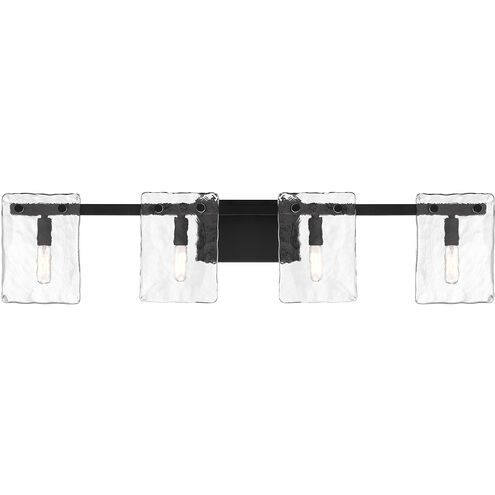 Genry 4 Light 35 inch Black Bathroom Vanity Light Wall Light