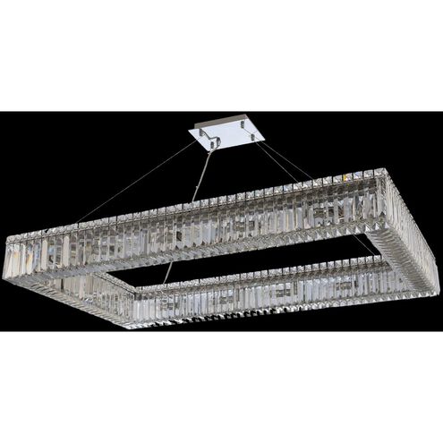 Baguette 14 Light 27 inch Chrome Pendant Ceiling Light in Firenze Clear