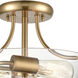 Astoria 2 Light 15 inch Satin Gold Semi Flush Mount Ceiling Light