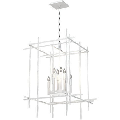 Tura 8 Light 28 inch White Chandelier Ceiling Light, Large