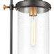 Ash Creek 1 Light 12 inch Matte Black with Brushed Brass Outdoor Pendant