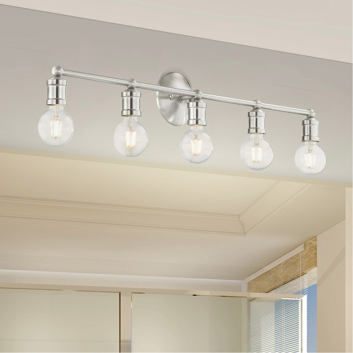 Lansdale 5 Light 34 inch Brushed Nickel Vanity Sconce Wall Light