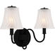 McKinney 2 Light 15.5 inch Matte Black Bath Light Wall Light, Medium