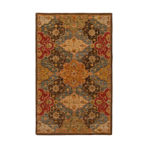 Sigrid 96 X 60 inch Dark Green/Camel/Brick/Dark Brown/Taupe Rugs, Wool