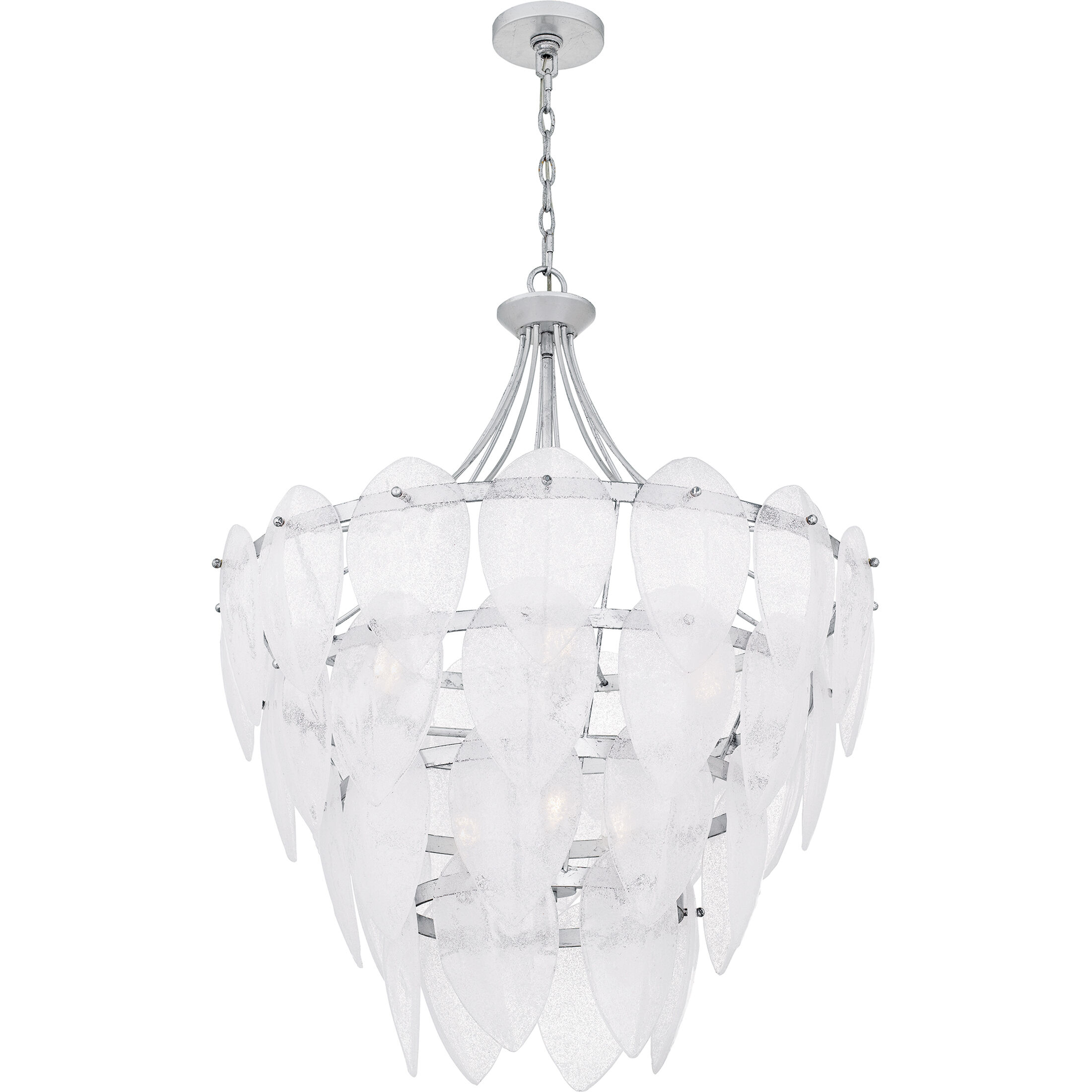 Lilestone 7 Light 28 inch Silver Leaf Pendant Ceiling Light, Large