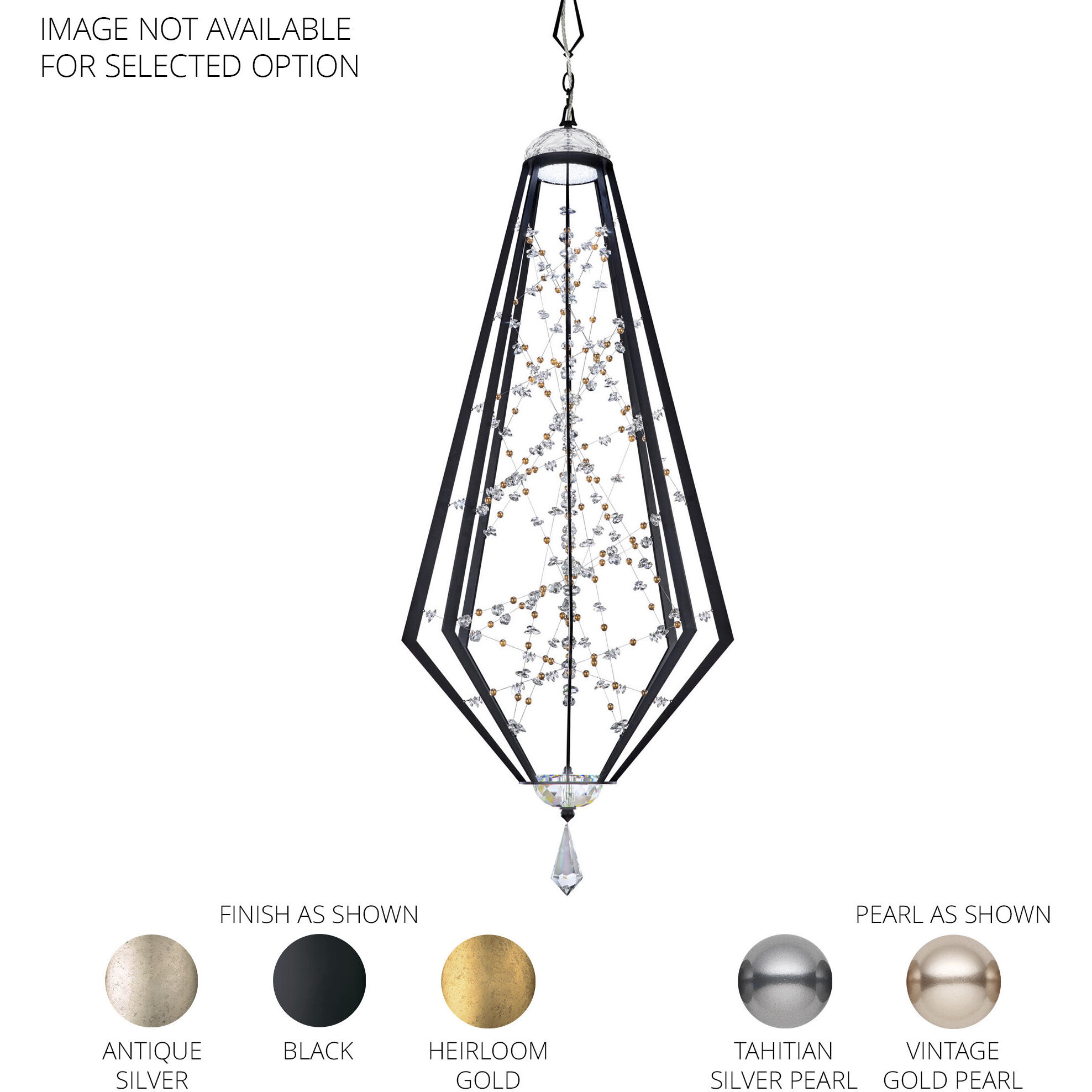 Forever Eternity LED 65 inch Heirloom Gold Pendant Ceiling Light in Clear Radiance Crystal and Gold Pearl