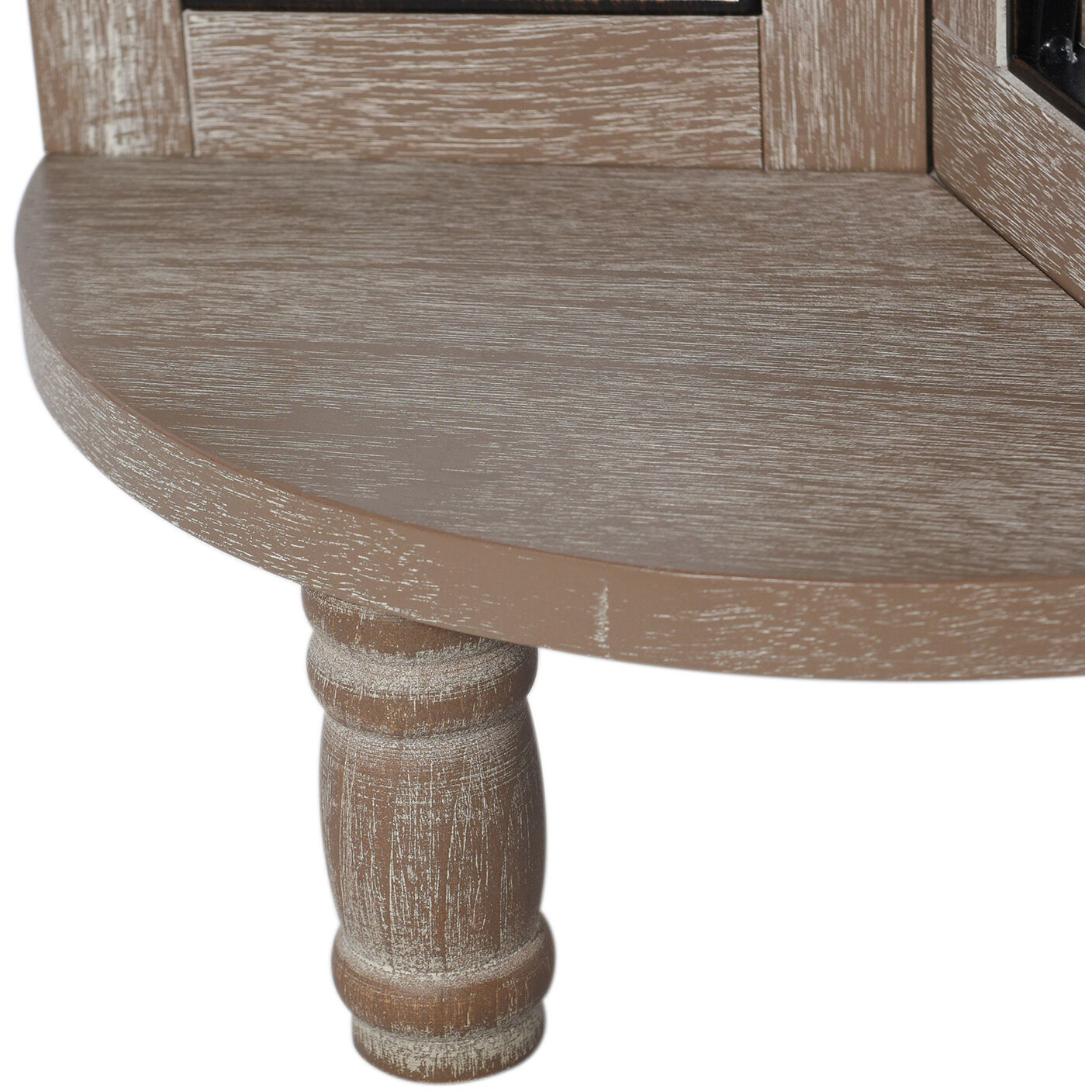 Tipton 24 X 18 inch White Washed and Black Side Table