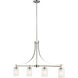 Elmwood Park 4 Light 40 inch Brushed Nickel Linear Chandelier Ceiling Light