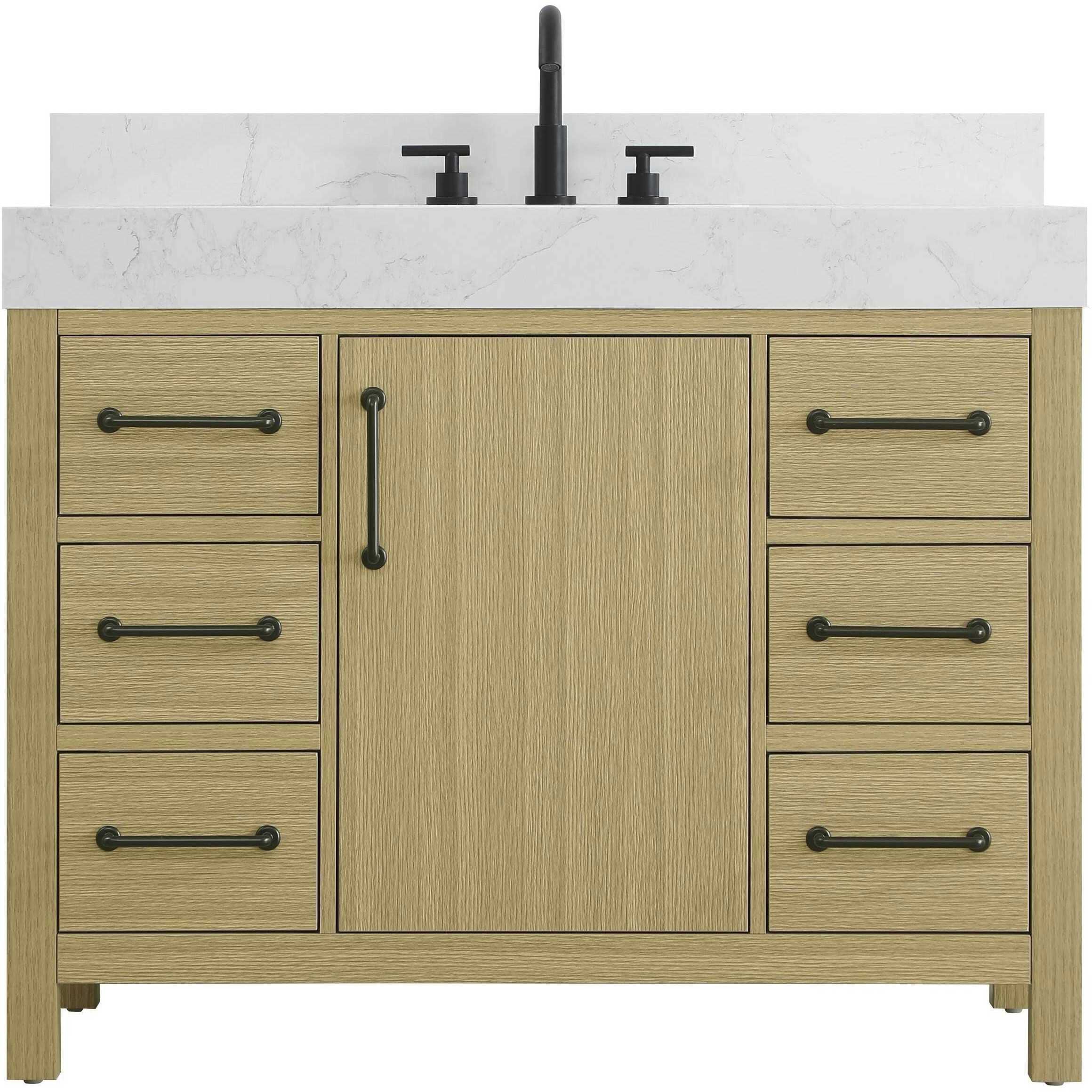 Nathan 42 X 34 inch Honey Brown Bathroom Vanity Cabinet