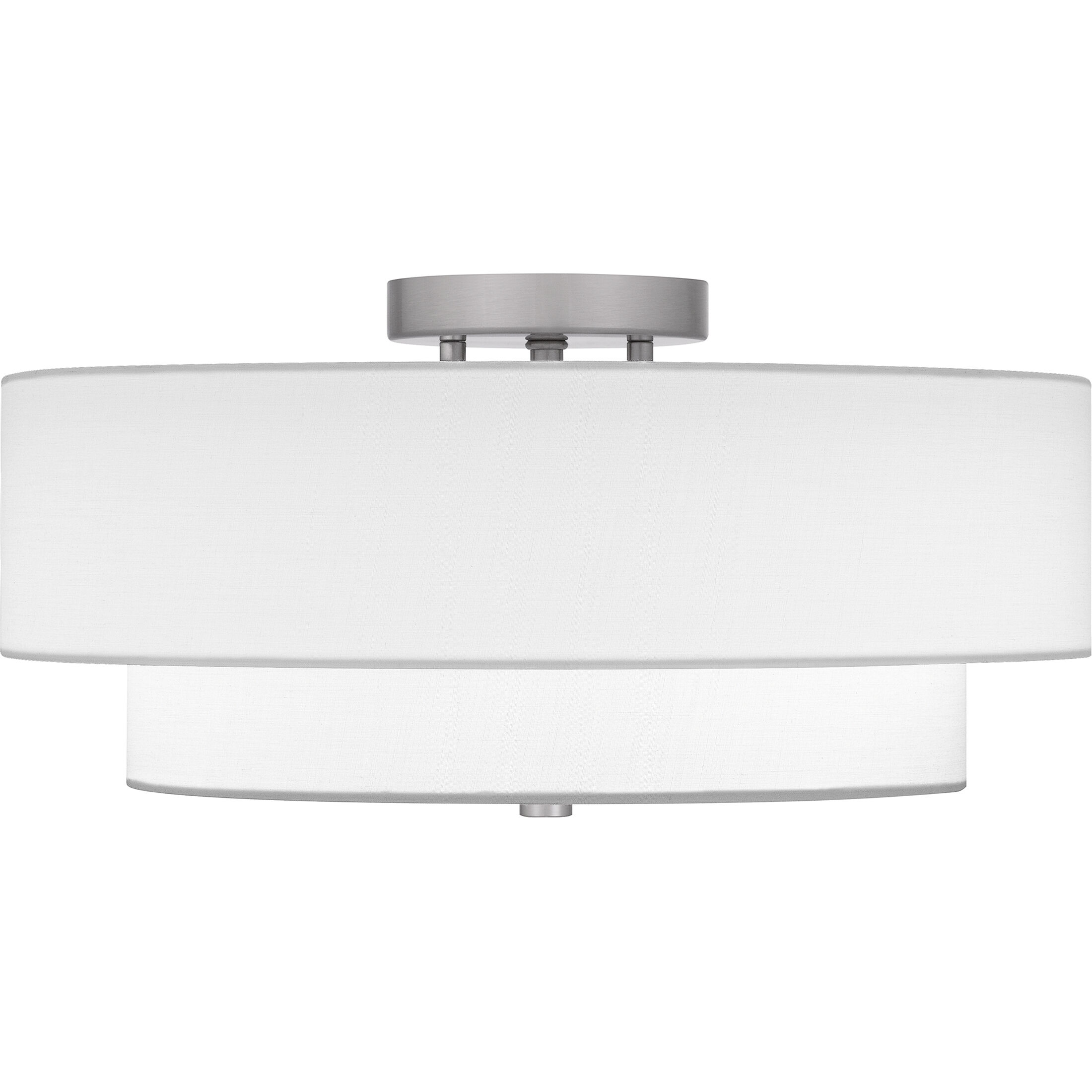 Prewett 2 Light 16 inch Brushed Nickel Semi-Flush Mount Ceiling Light