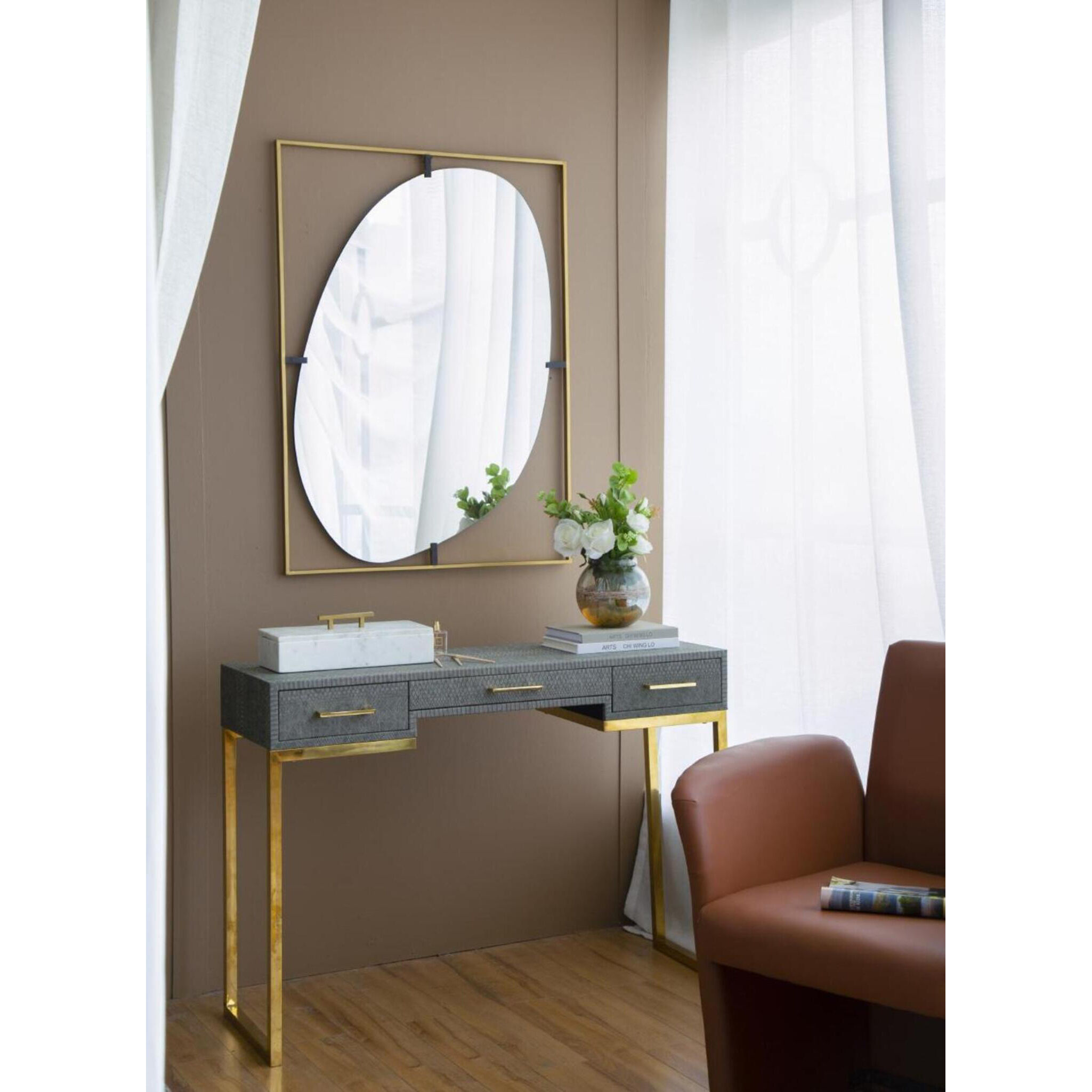Poppy 40.2 X 29.9 inch Black/Gold Wall Mirror