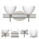 Brella 2 Light 15 inch Satin Nickel Vanity Lighting Wall Light in Halogen, White Glass