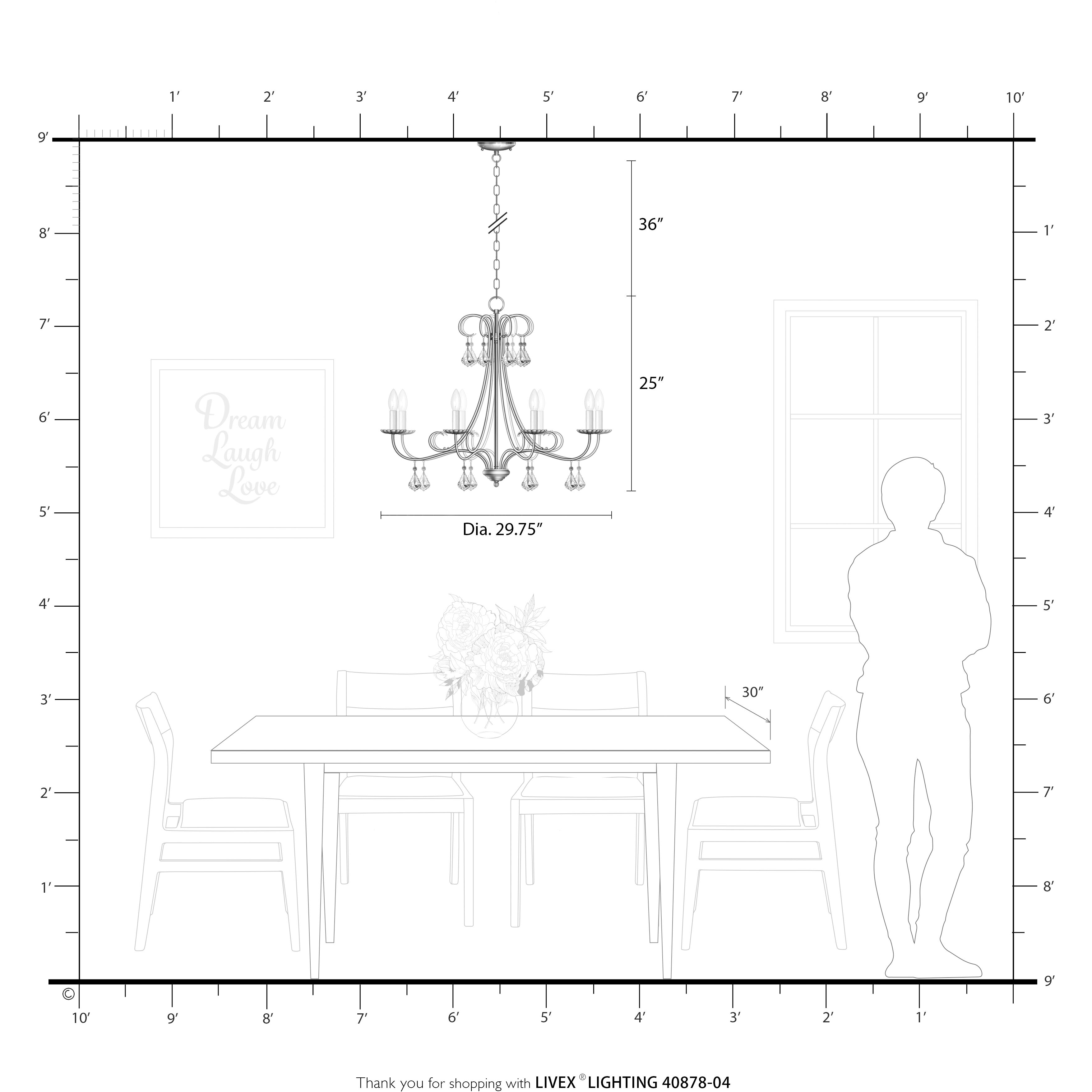 Daphne 8 Light 29.75 inch Black with Antique Brass Finish Accents Chandelier Ceiling Light in Black with Antique Brass Accents, Large