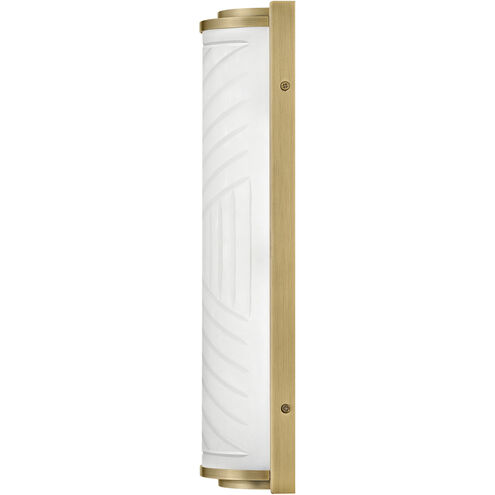 Lisa McDennon Devon LED 4.75 inch Lacquered Brass Bath Light Wall Light in Etched Opal, 20W, 2900K, Linear, Sconce
