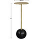 Gimlet 22 X 9 inch Black Marble and Brushed Brass Drink Table