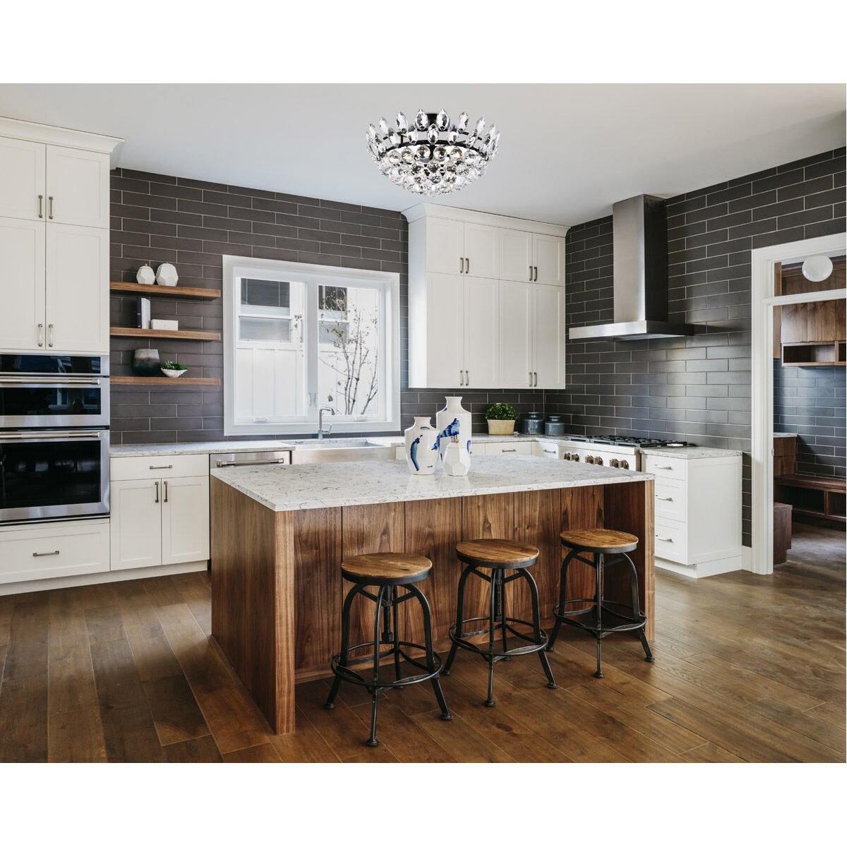 Emilia 5 Light 18 inch Black Flush Mount Ceiling Light